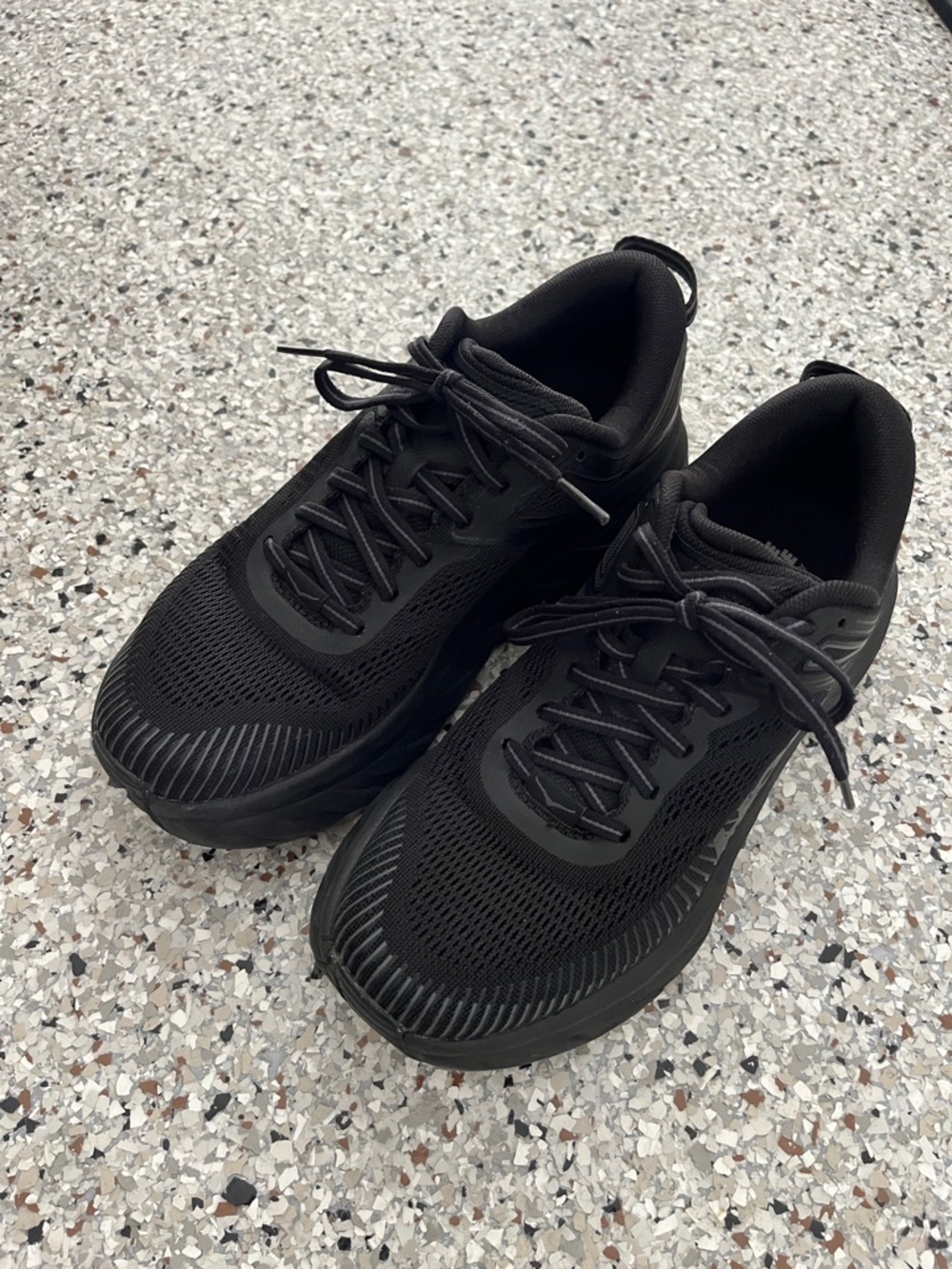 Hoka One One Black Mesh Athletic Sneakers